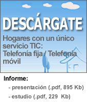 Hogares con un único servicio TIC: Telefonía fija / Telefonía móvil 